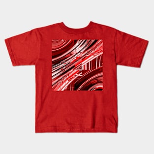 Red diagonals and waves Kids T-Shirt